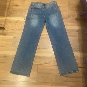 Wide Leg Blue Denim Jeans